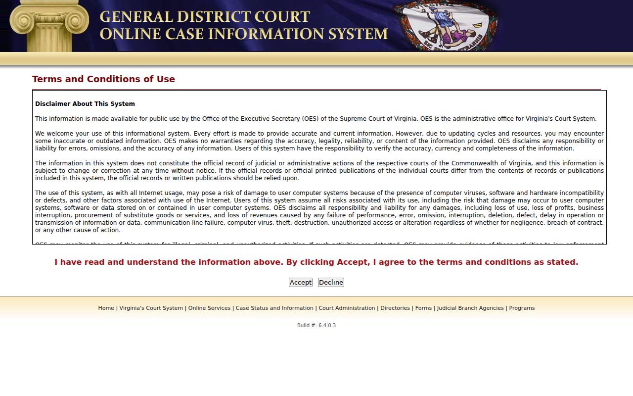 Bedford County arrest lookup through General District Court records