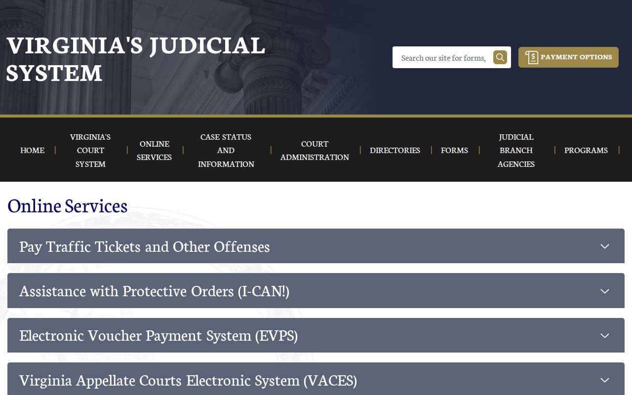Bedford County criminal court record access through Virginia online services