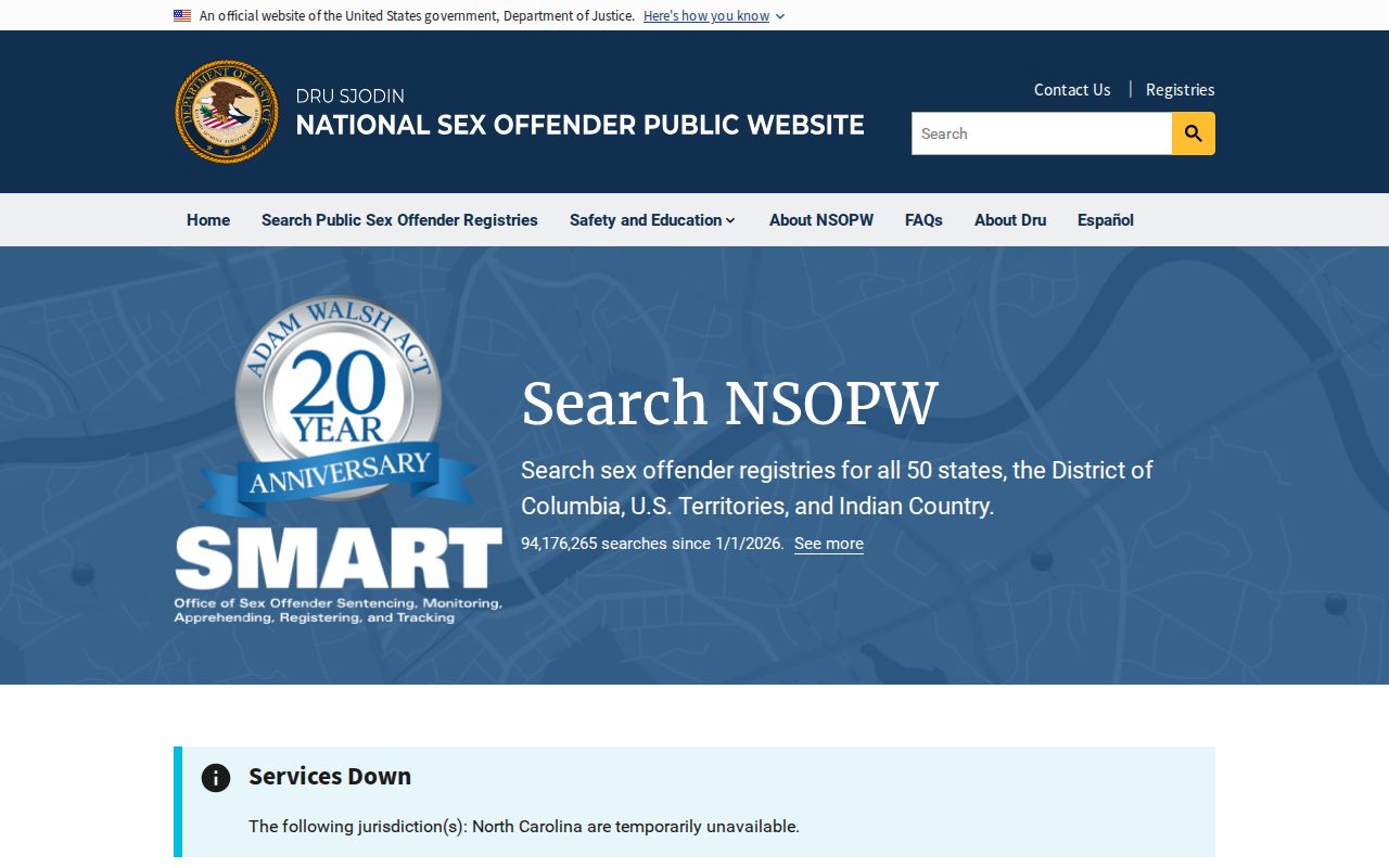 Bedford County sex offender search through the national NSOPW registry